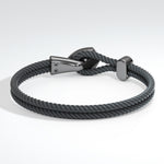 Koenigsegg Shield Braided Bracelet - Oxidized Silver