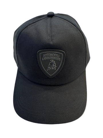 AUTOMOBILI LAMBORGHINI BLACK WOVEN SHIELD UNISEX CAP