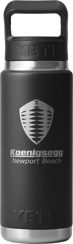 Koenigsegg Newport Beach - Yeti Rambler 26oz Straw Bottle - Black