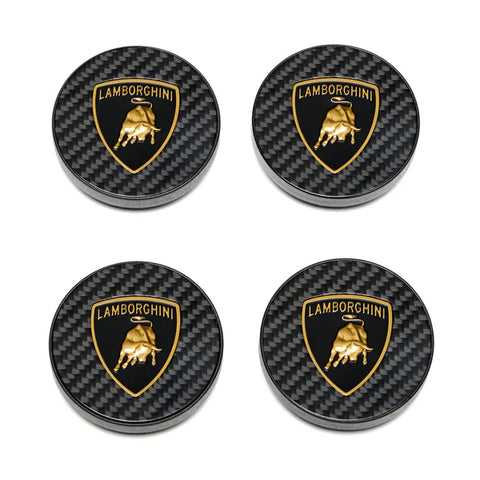 Lamborghini Carbon Fiber Center Caps Kit