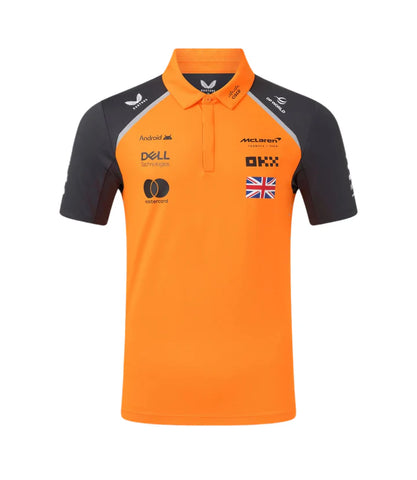 McLaren F1 Men's 2025 Lando Norris Team Drivers Polo - Papaya