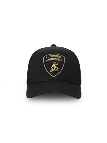 Official Automobili Lamborghini Gold Shield Logo Cap - Black