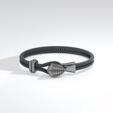 Koenigsegg Shield Braided Bracelet - Oxidized Silver